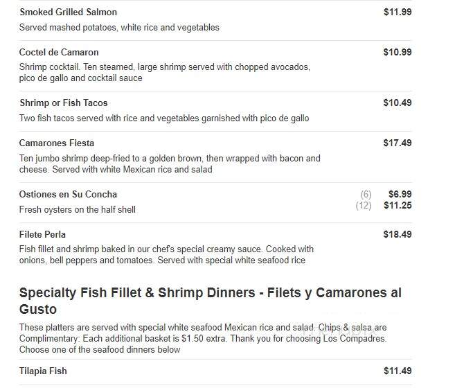 Los Compadres - Lebanon, TN menu_pic