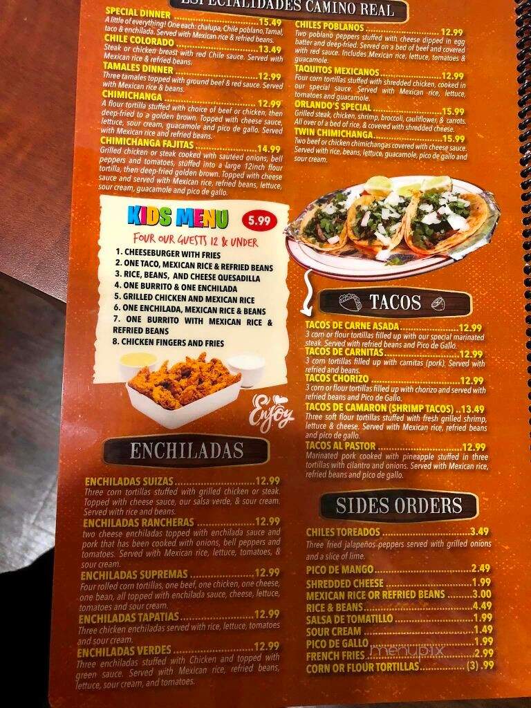 El Camino Real - Wixom, MI menu_pic