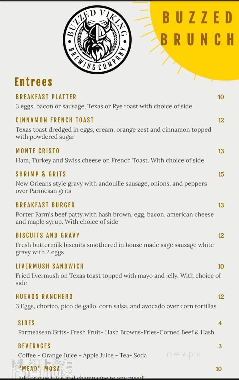Buzzed Viking Brewing Company - Locust, NC menu_pic