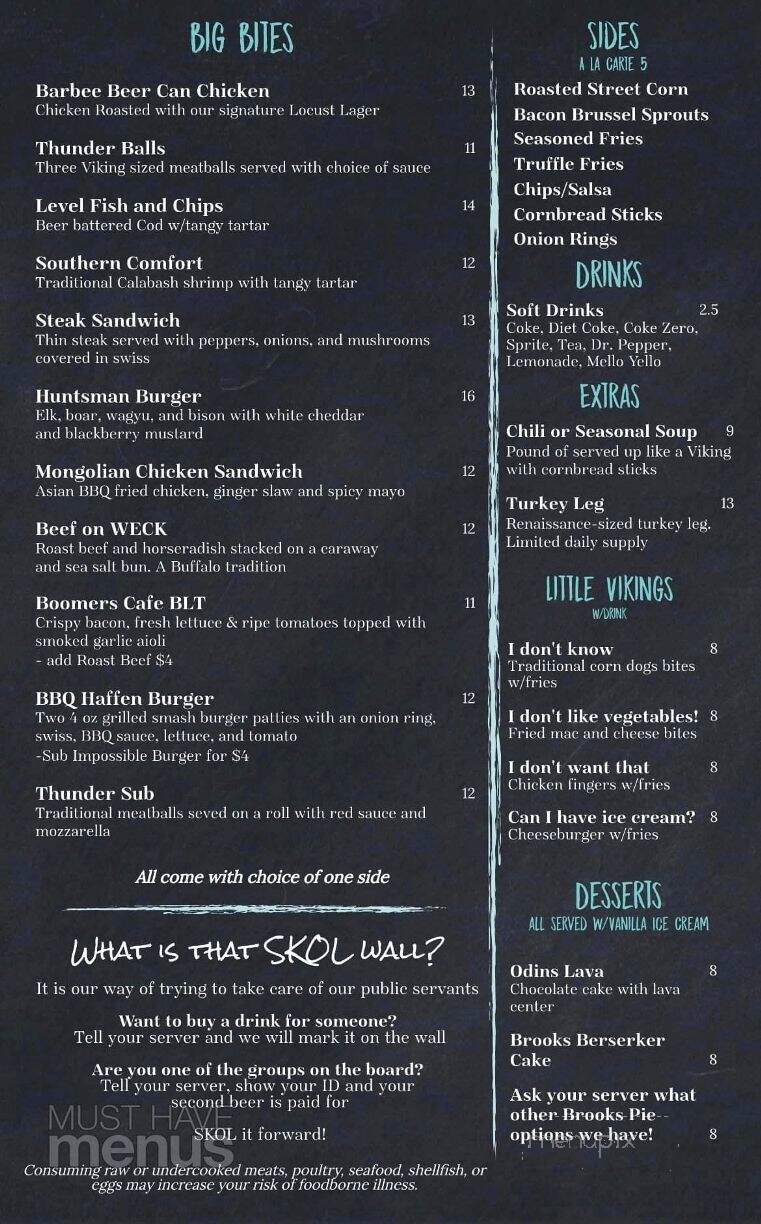 Buzzed Viking Brewing Company - Locust, NC menu_pic
