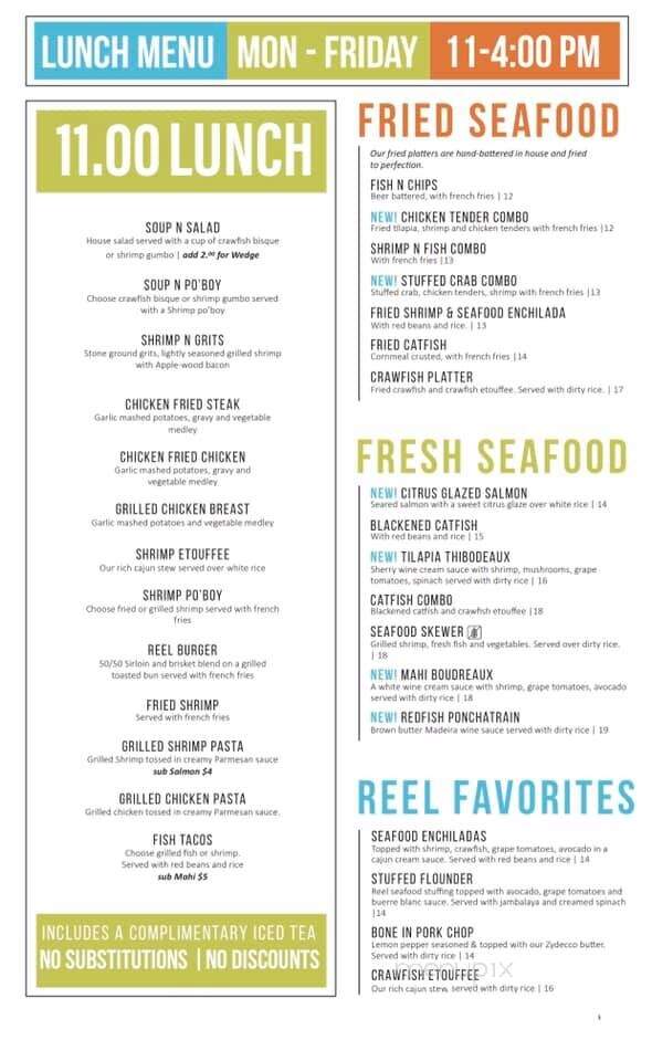 The Reel Seafood & Grill - New Braunfels, TX menu_pic