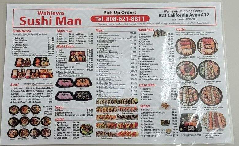 Sushi Man - Wahiawa, HI menu_pic