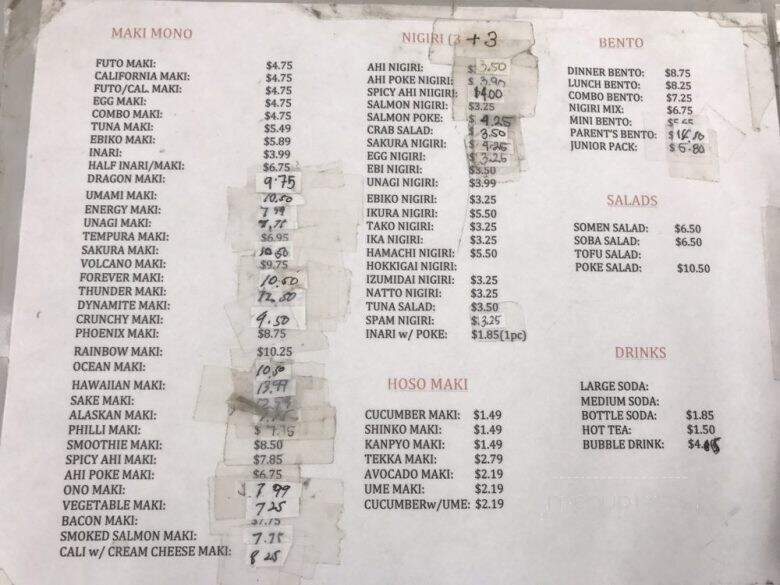 Sushi Man - Wahiawa, HI menu_pic