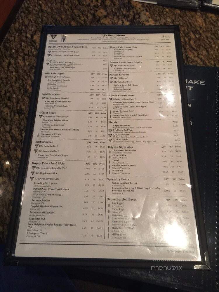 BJ's Restaurant & Brewhouse - Florence, KY menu_pic