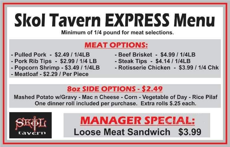 Skol Tavern - Albert Lea, MN menu_pic