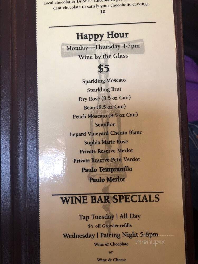 Messina Hof Grapevine Winery - Grapevine, TX menu_pic