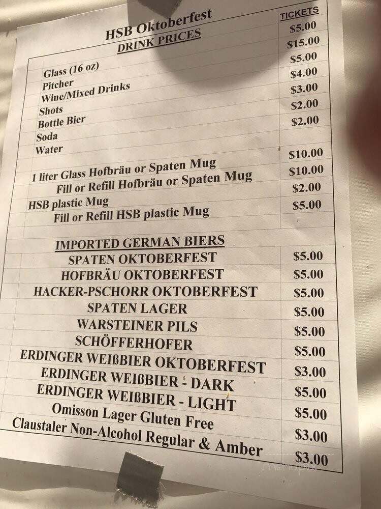 Hartford Saengerbund - Newington, CT menu_pic