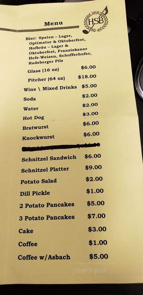 Hartford Saengerbund - Newington, CT menu_pic