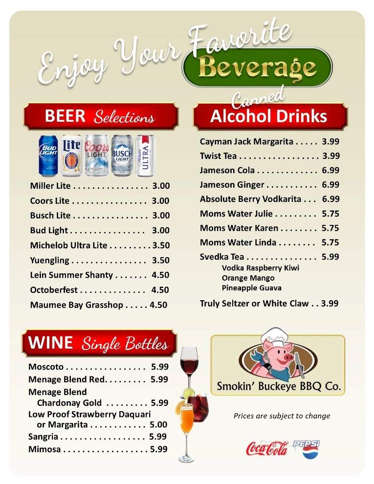 Smokin' Buckeye BBQ - Carey, OH menu_pic
