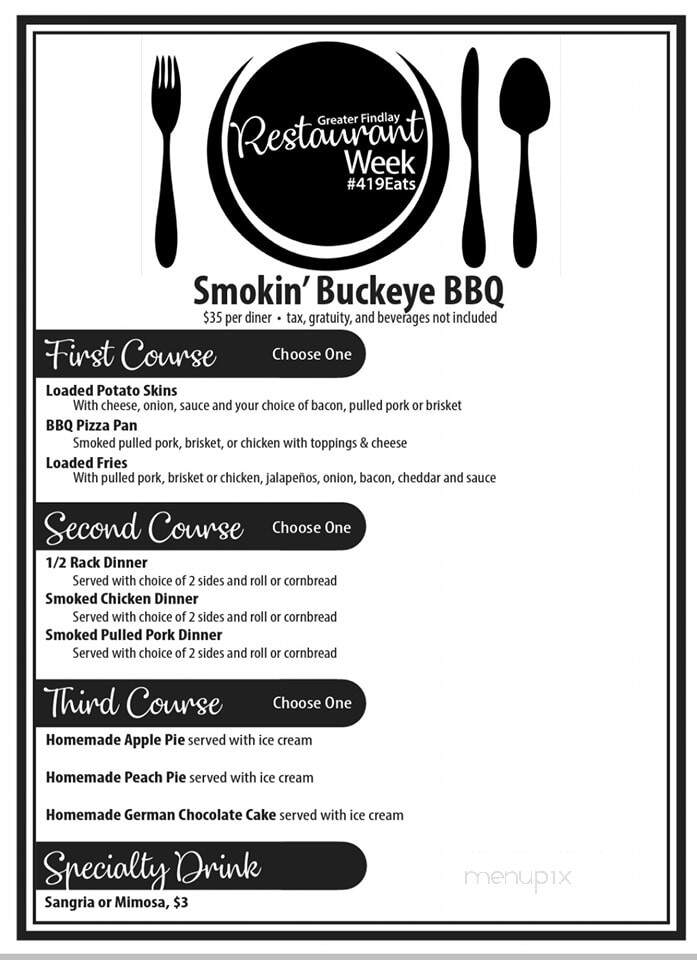 Smokin' Buckeye BBQ - Carey, OH menu_pic