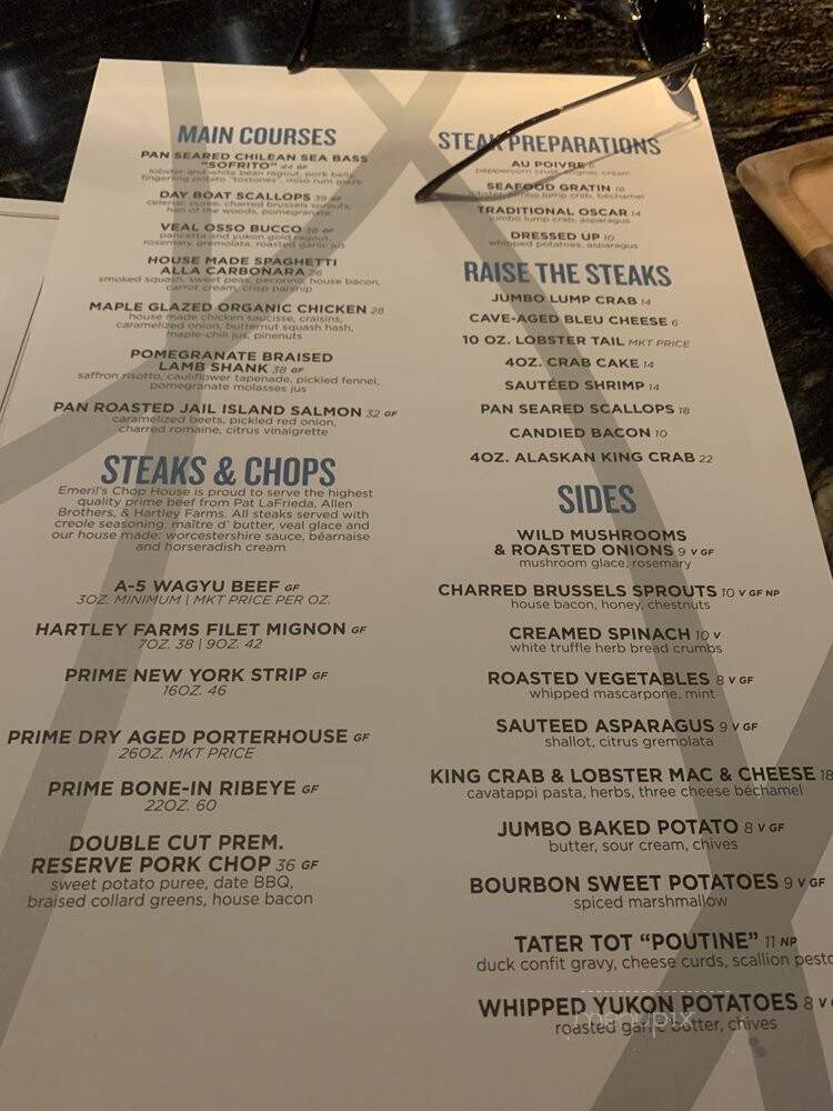 Emeril's Chop House - Bethlehem, PA menu_pic
