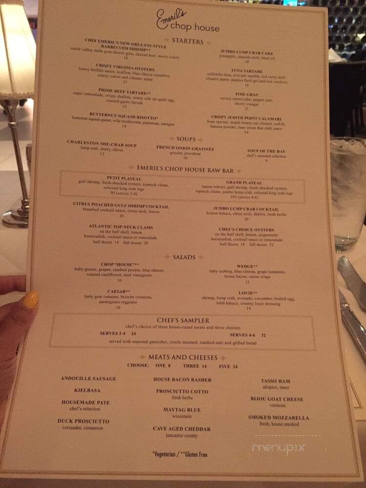 Emeril's Chop House - Bethlehem, PA menu_pic