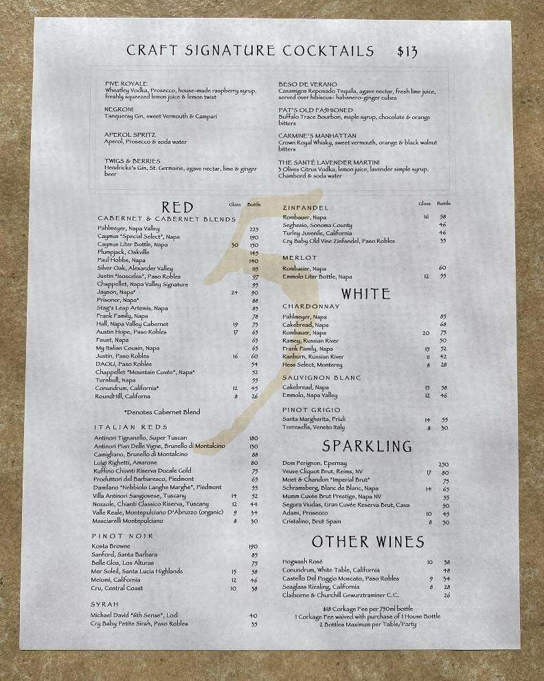 Five Restaurant - Fresno, CA menu_pic