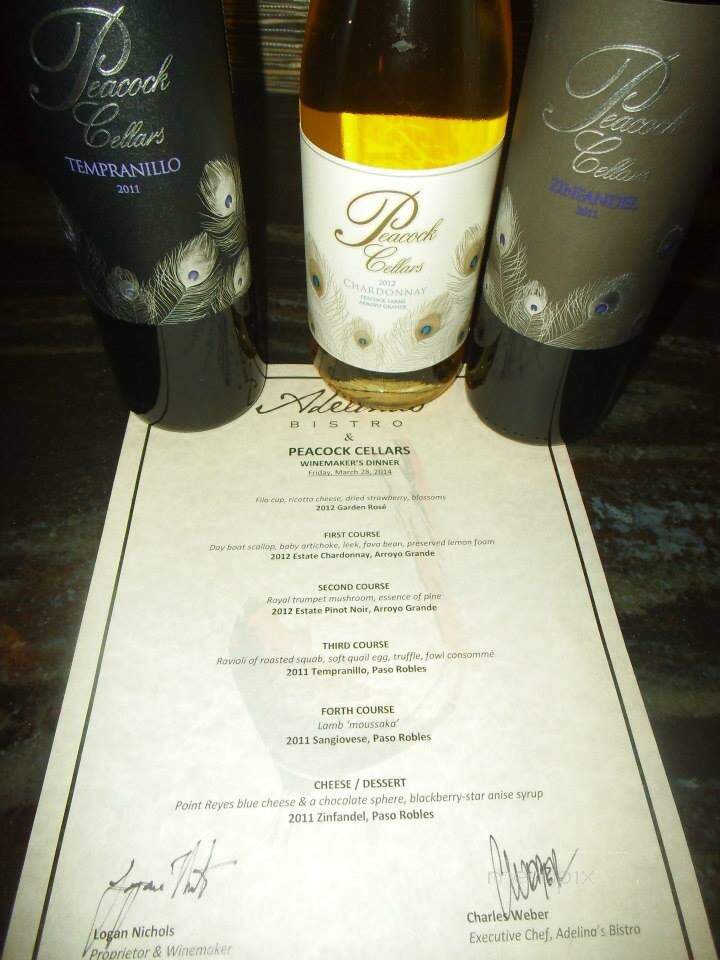 Adelina's Bistro - Nipomo, CA menu_pic