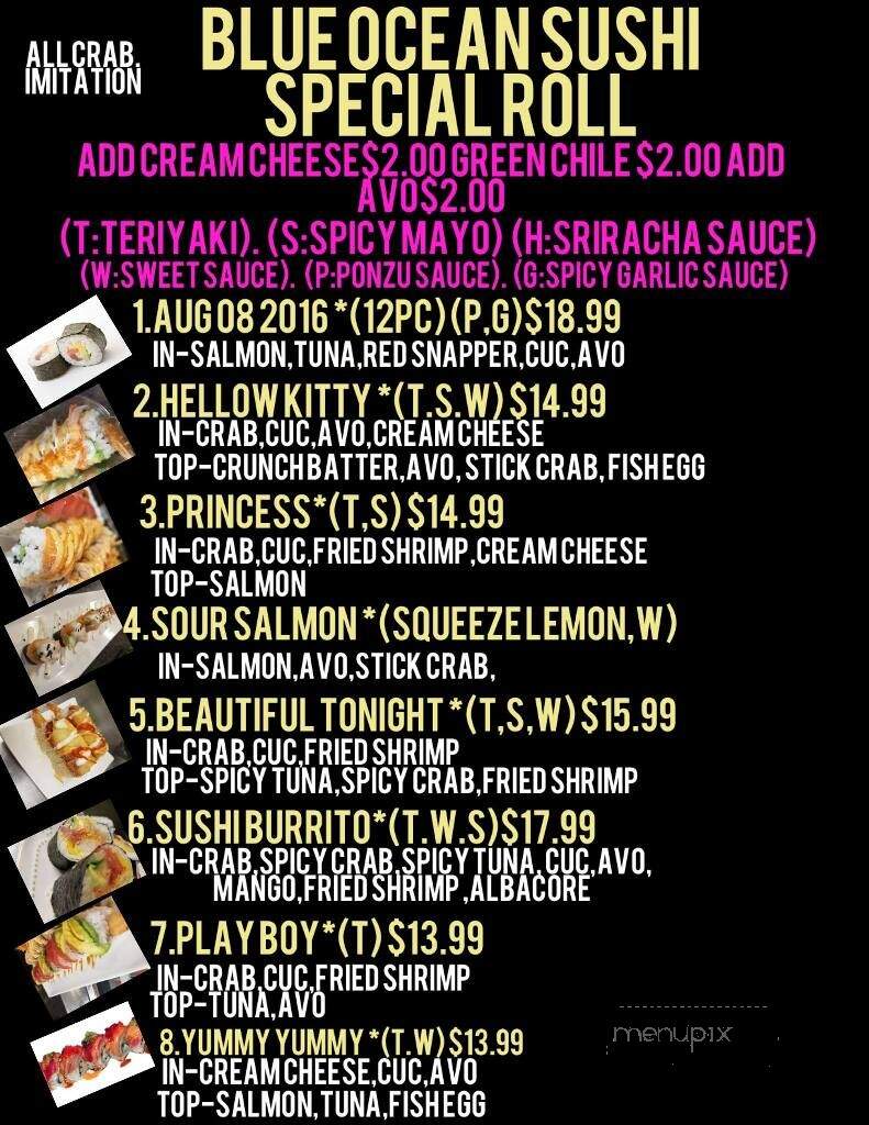 Blue Ocean Sushi - Pueblo, CO menu_pic