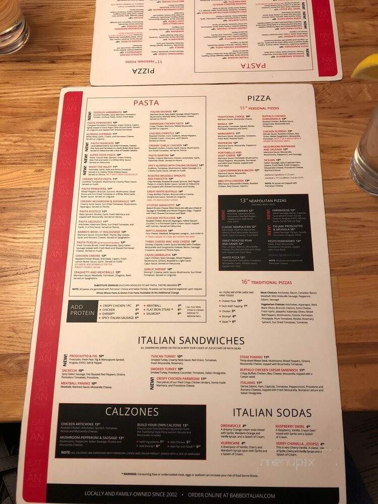 Babbo Italian Eatery - Mesa, AZ menu_pic