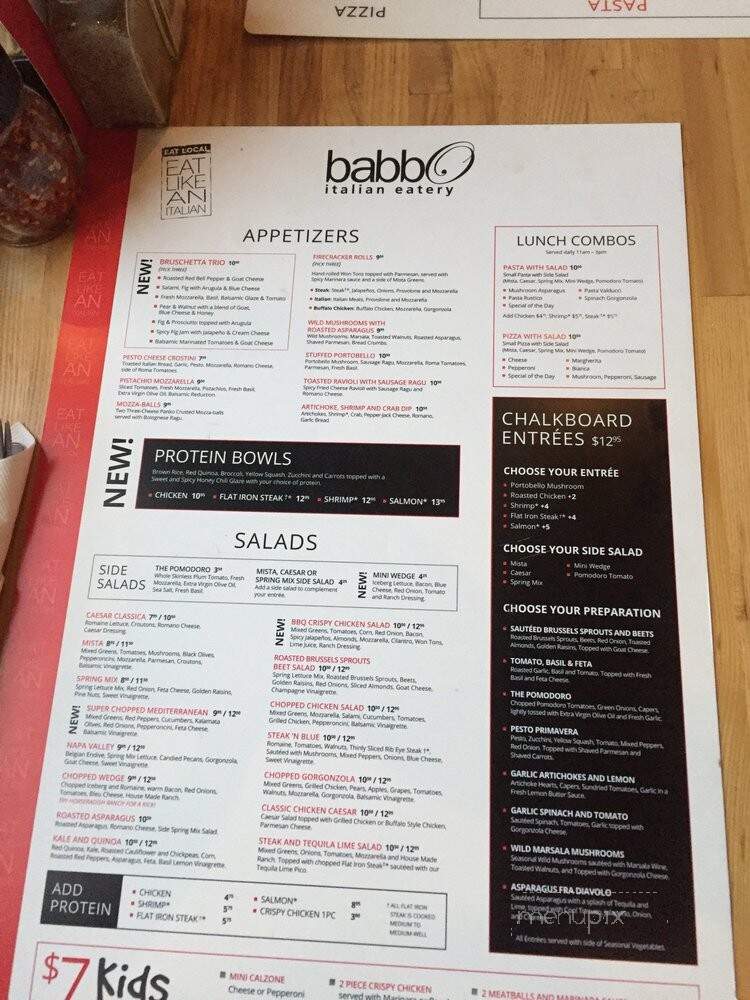 Babbo Italian Eatery - Mesa, AZ menu_pic