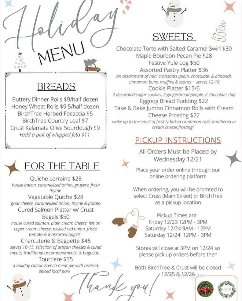 Crust Artisan Bakeshop - Worcester, MA menu_pic