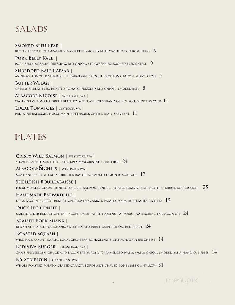 Rediviva - Aberdeen, WA menu_pic