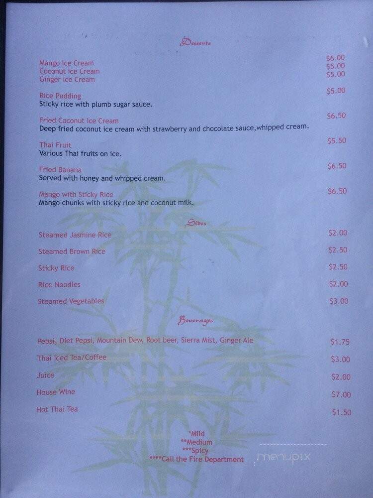 Thai Sana - Ellsworth, ME menu_pic