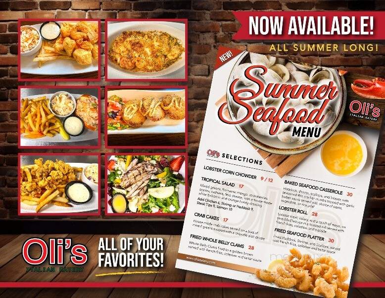 Oli's Italian Restaurant - West Boylston, MA menu_pic