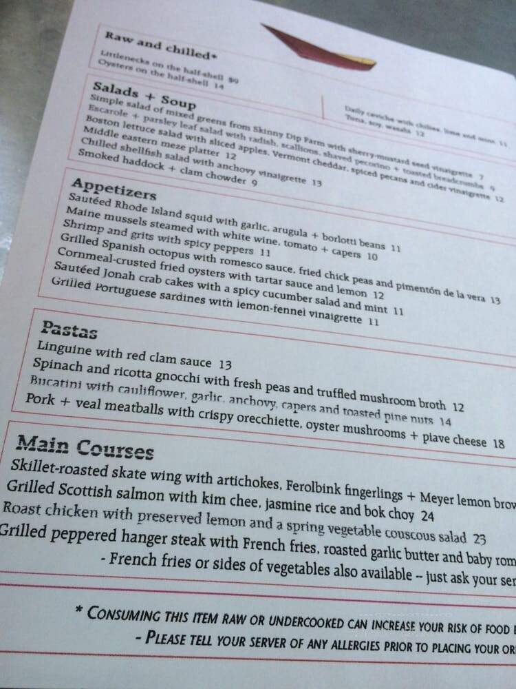 Red Dory - Tiverton, RI menu_pic