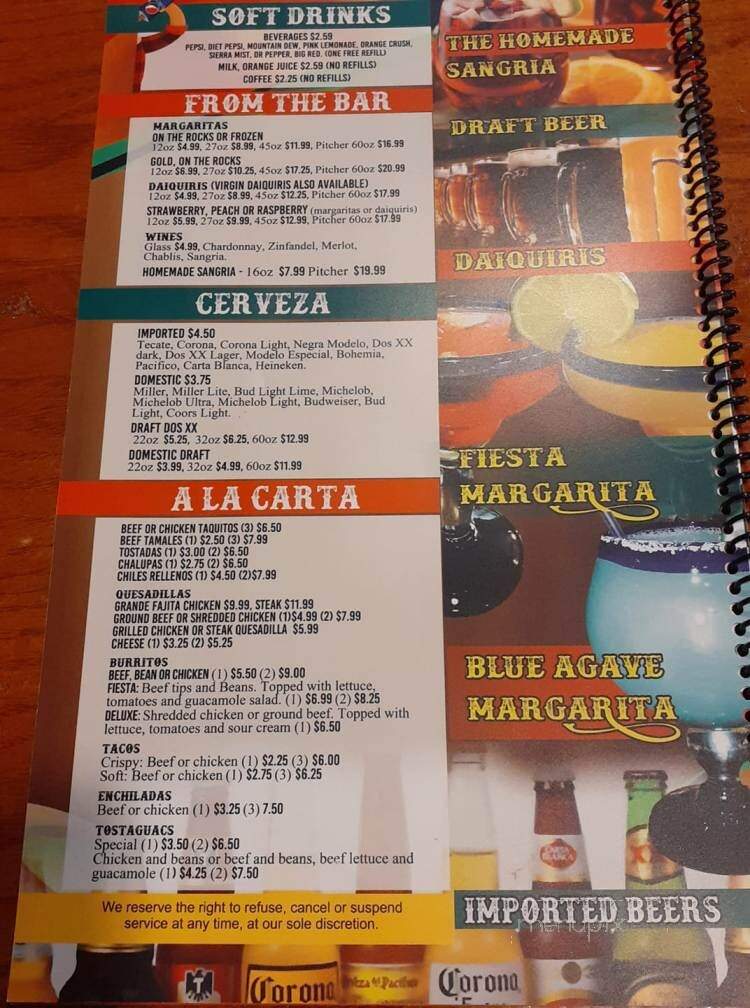 Fiesta Mexicana - Louisville, KY menu_pic