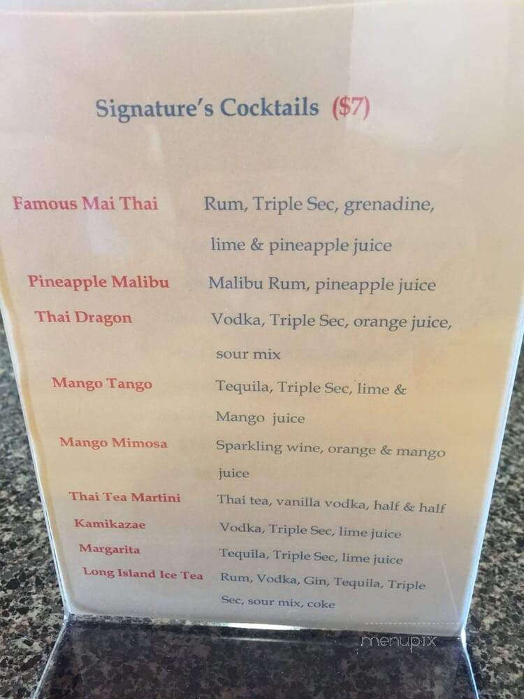 Bangkok Thai Cuisine - Lewes, DE menu_pic
