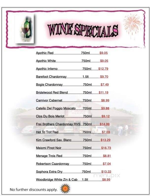 Peavine Wine and Spirits - Crossville, TN menu_pic