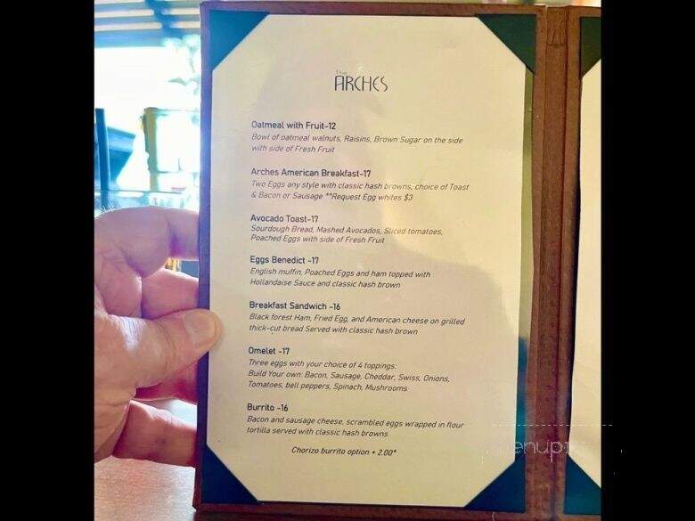 Arches at the Borrego Springs Resort - Borrego Springs, CA menu_pic