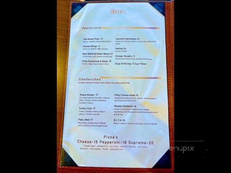 Arches at the Borrego Springs Resort - Borrego Springs, CA menu_pic