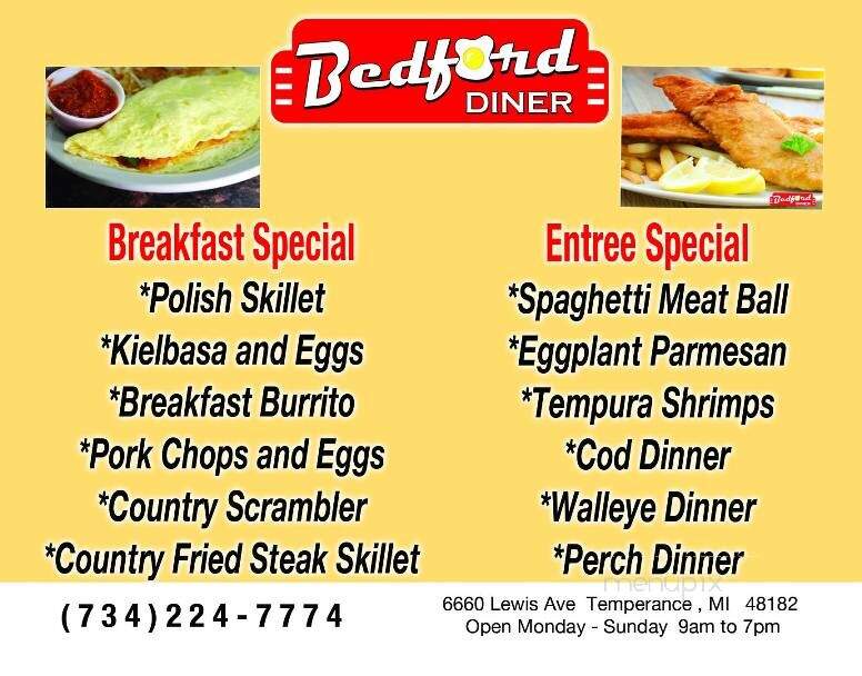 Bedford Diner - Temperance, MI menu_pic