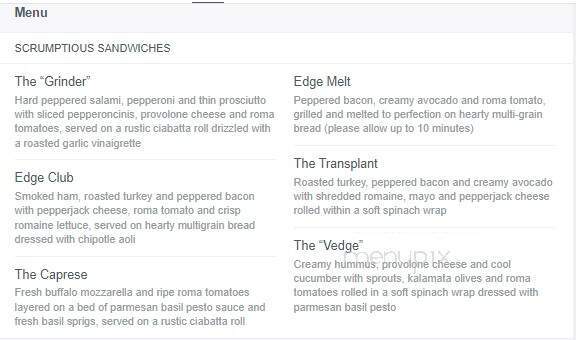 Edge Coffee - Beaverton, OR menu_pic