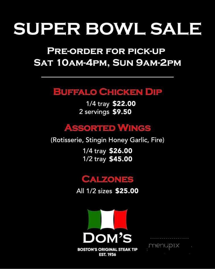 Dom's Sausage Co Inc - Malden, MA menu_pic