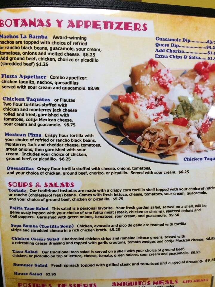 La Bamba II - Titusville, FL menu_pic