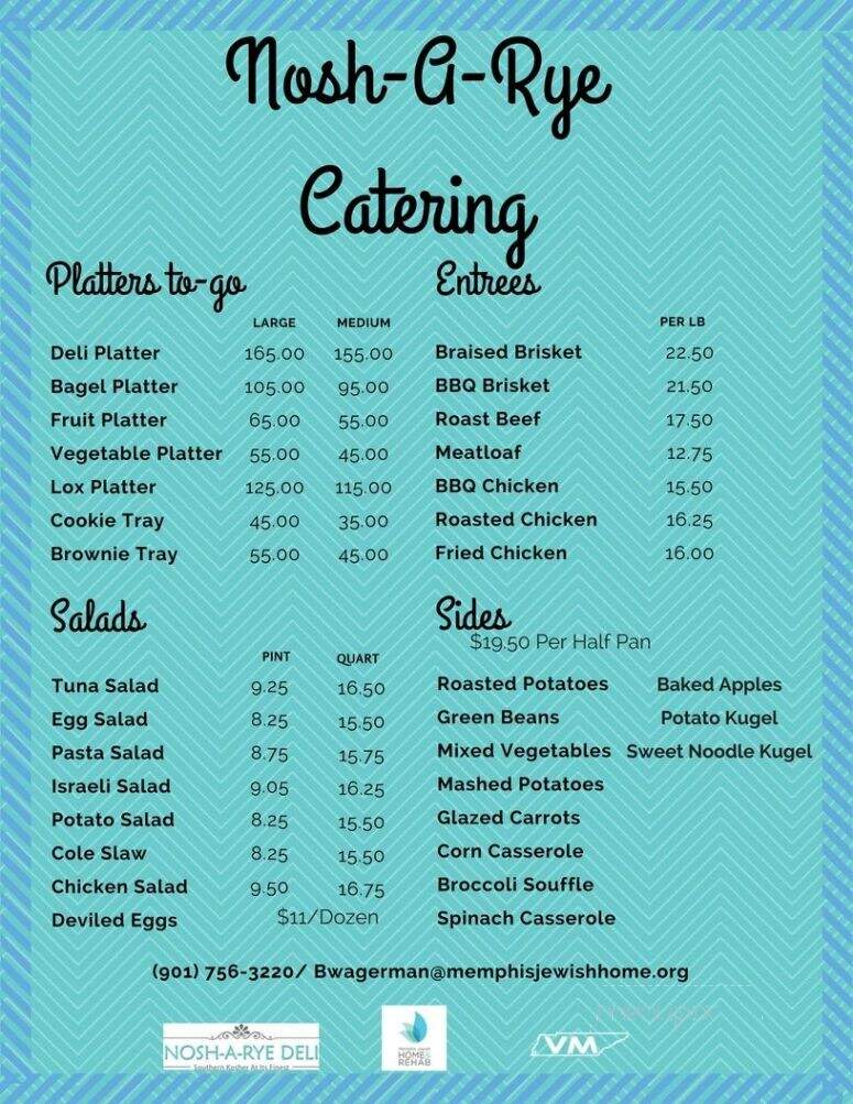 Nosh-a-Rye Kosher Deli - Cordova, TN menu_pic