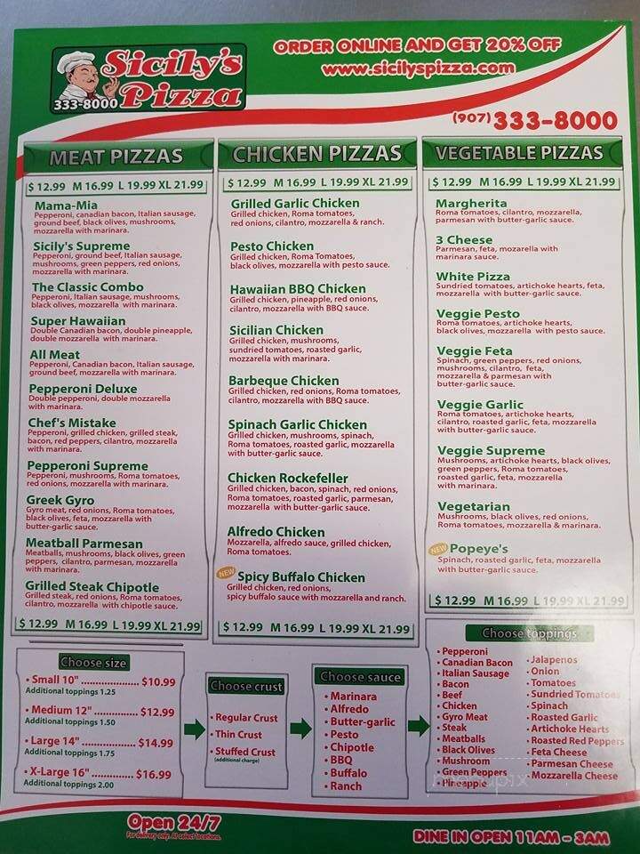 Sicily's Pizza - Fairbanks, AK menu_pic