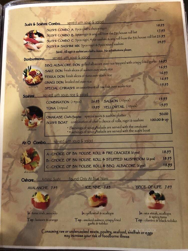 Blue Nami Sushi - Roseville, CA menu_pic