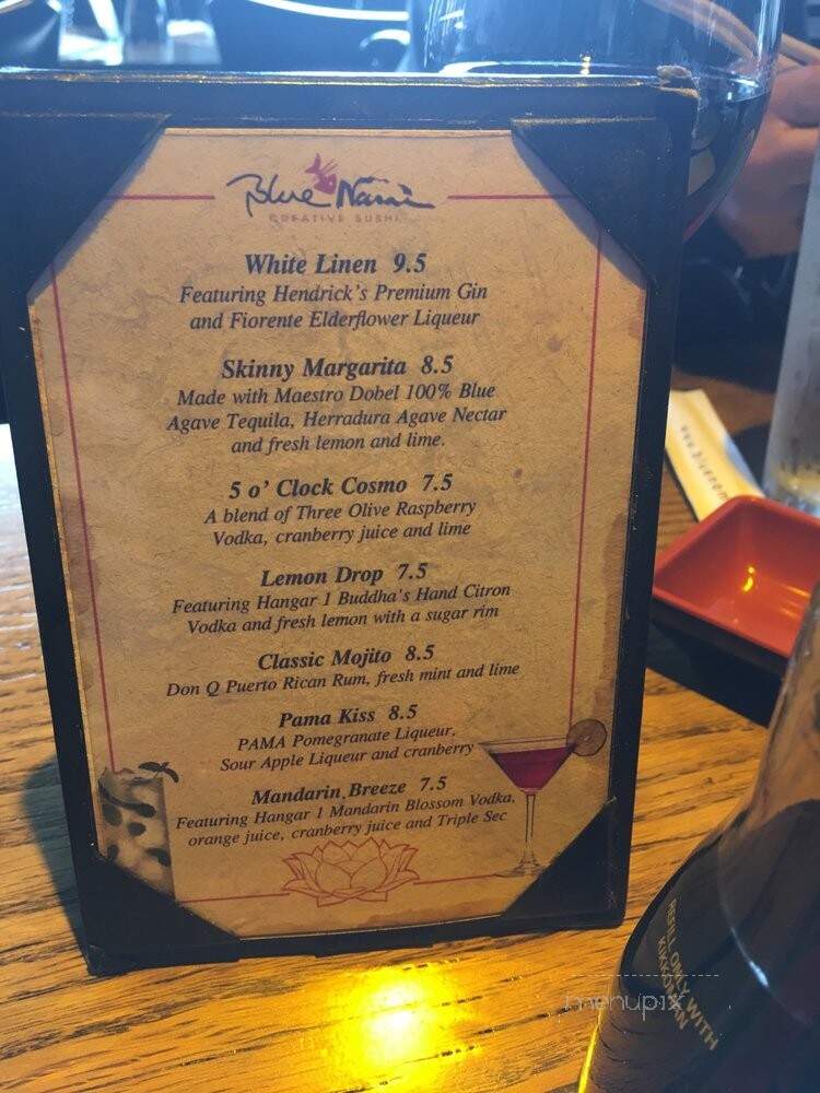 Blue Nami Sushi - Roseville, CA menu_pic