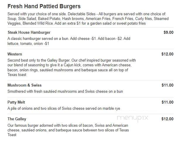 The Galley Motel & Steakhouse - Webster, SD menu_pic