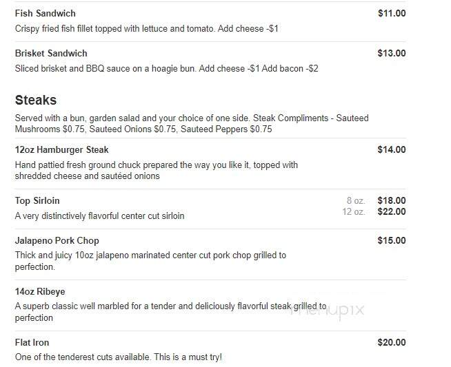 The Galley Motel & Steakhouse - Webster, SD menu_pic
