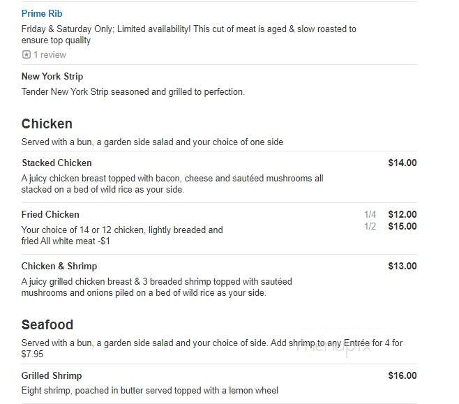 The Galley Motel & Steakhouse - Webster, SD menu_pic