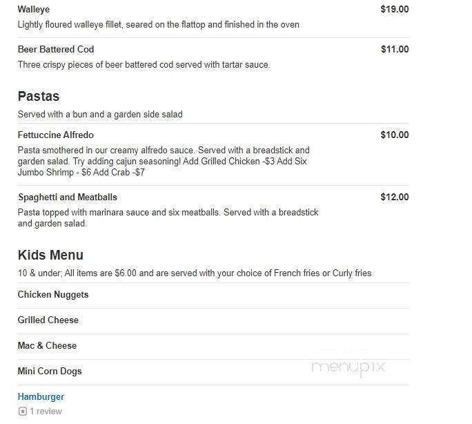 The Galley Motel & Steakhouse - Webster, SD menu_pic