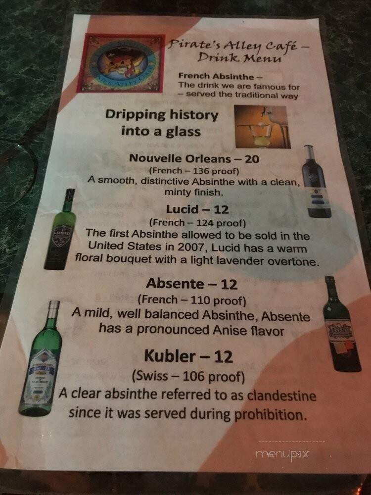 Pirates Alley Cafe - New Orleans, LA menu_pic