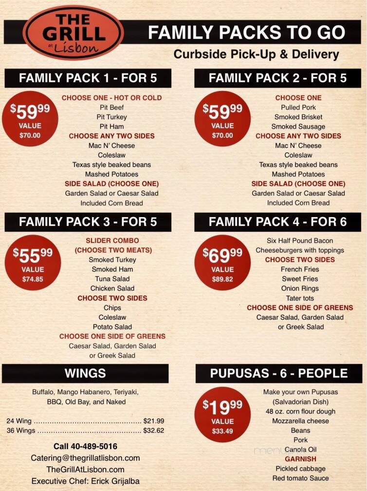 The Grill - Woodbine, MD menu_pic