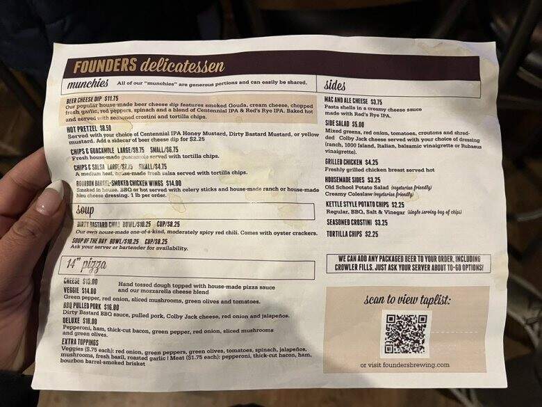Founders Brewing Company - Grand Rapids, MI menu_pic