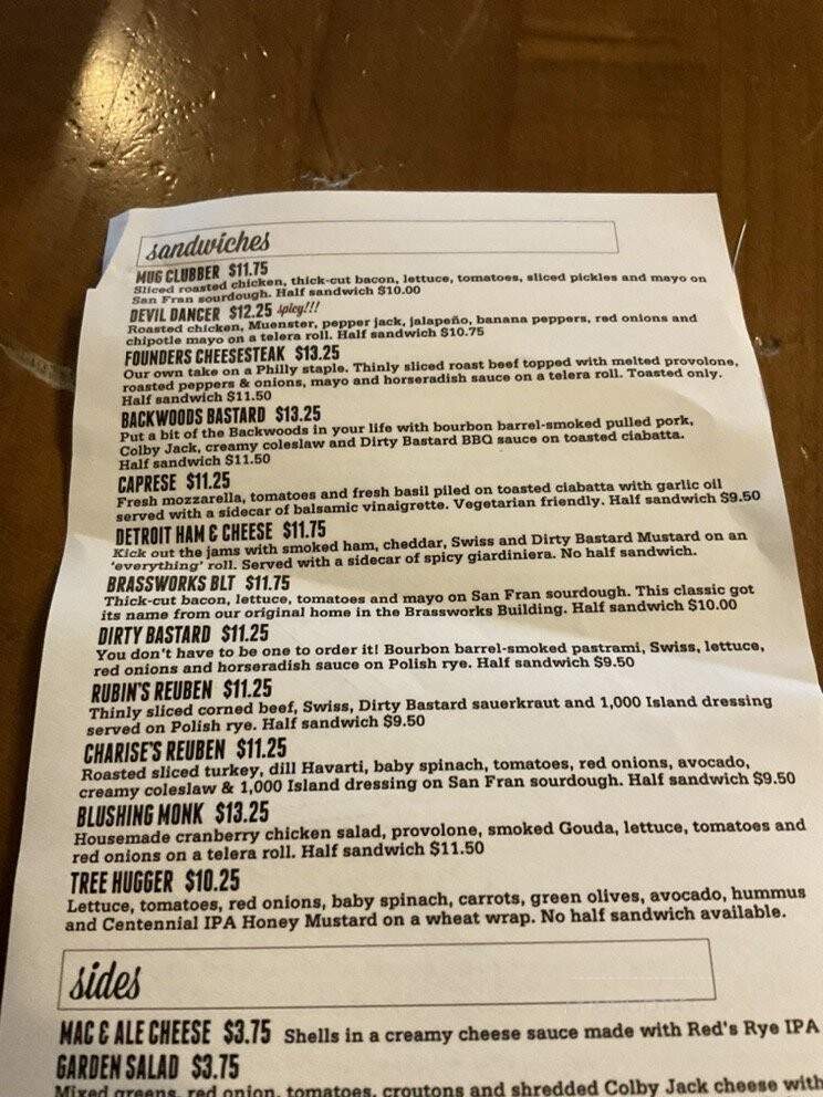 Founders Brewing Company - Grand Rapids, MI menu_pic