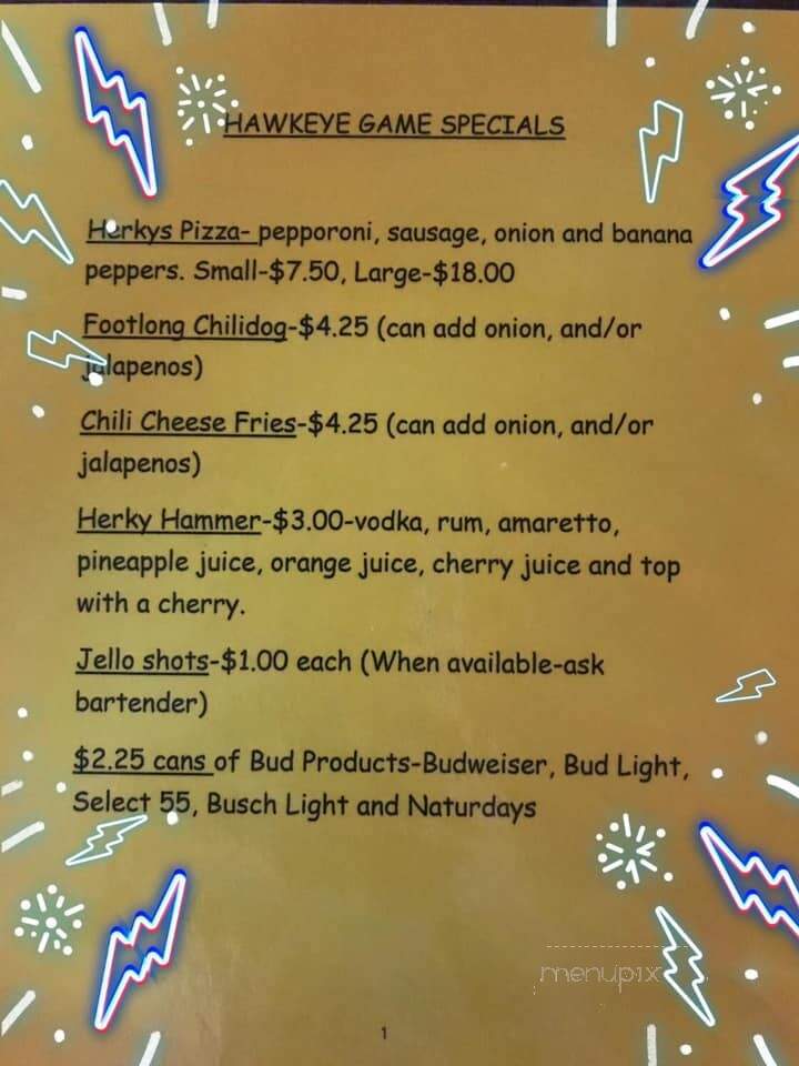 Knicker's Saloon - Dubuque, IA menu_pic