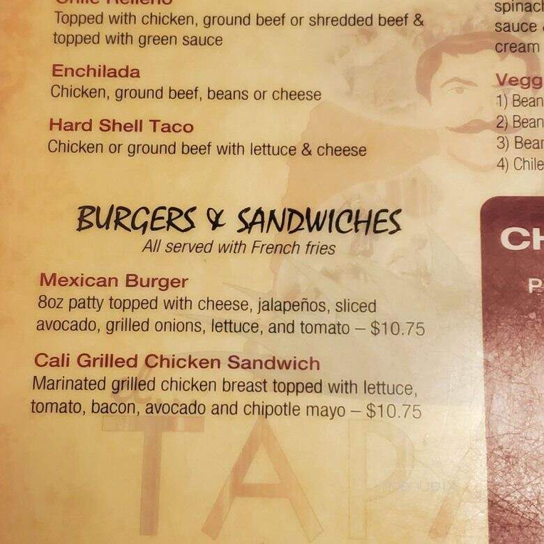 El Tapatio - Merrimack, NH menu_pic
