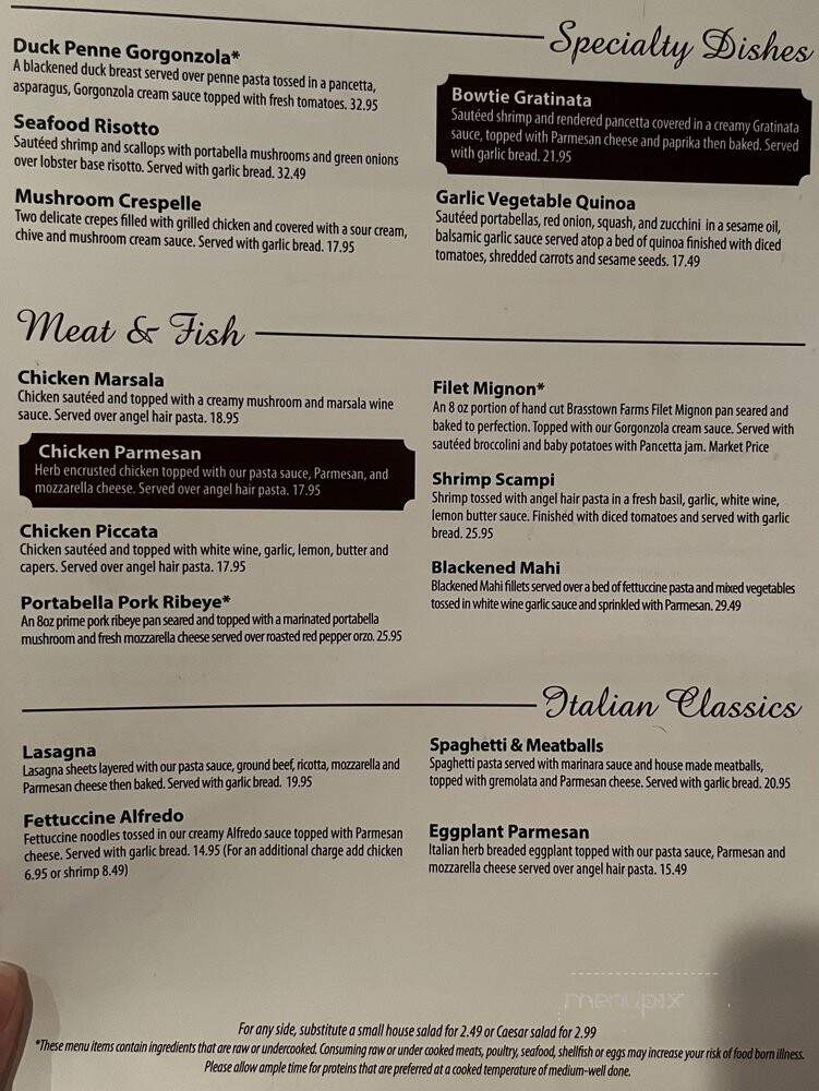 Alodia's Cucina Italiana - Columbia, SC menu_pic